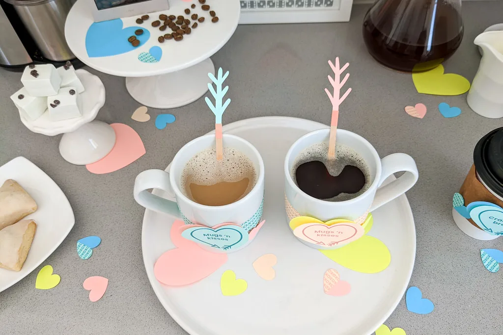 'Cupid's arrow' coffee stir sticks for a Valentine's Day coffee gift
