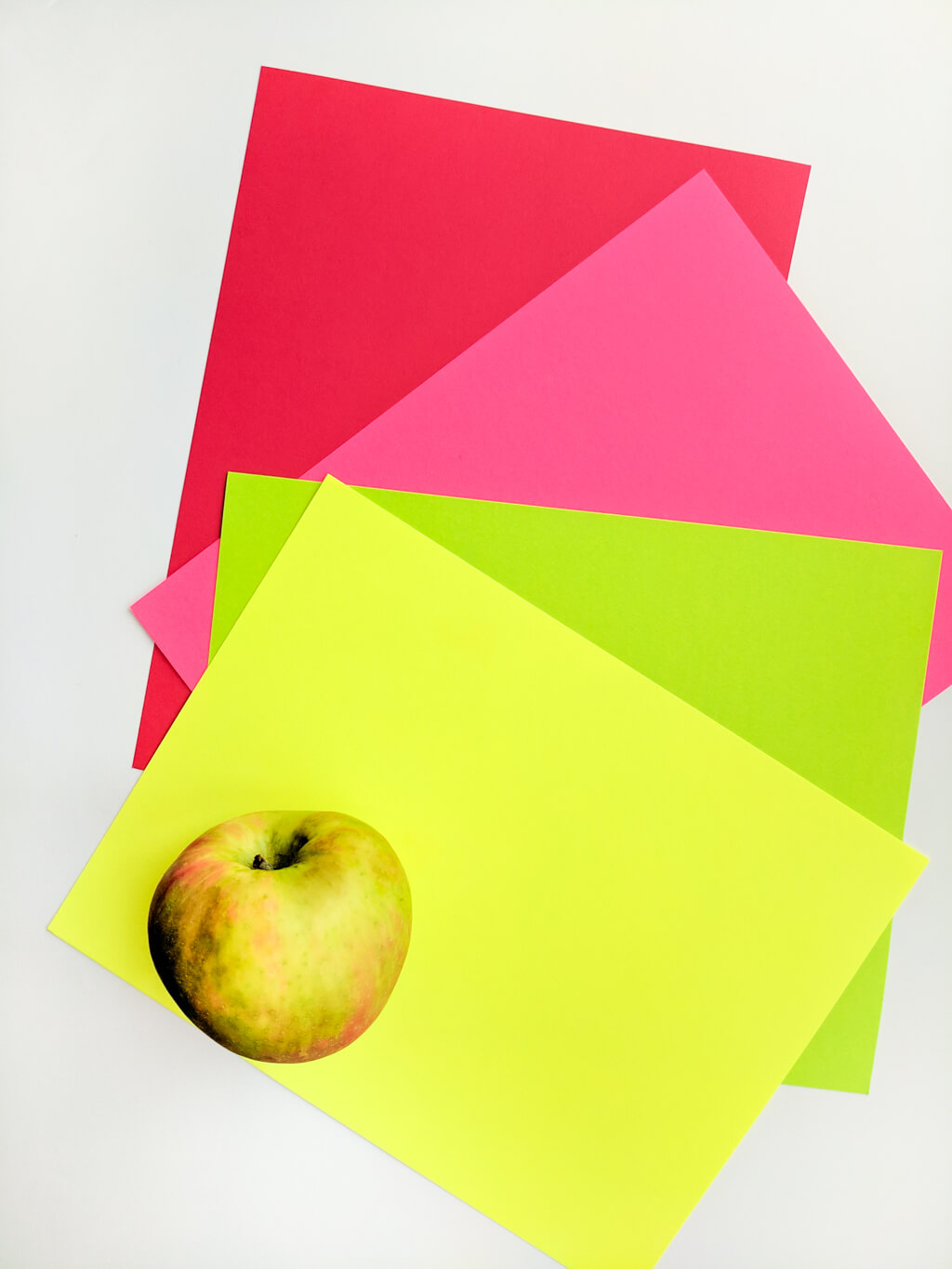 Apples fall color palette: Re-Entry Red™, Plasma Pink™, Terra Green™ and Lift-Off Lemon™ from Astrobrights #spon