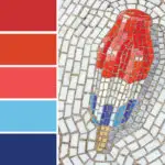 Summer color palette inspiration: Bomb Pops. Try this summer-inspired color palette on Fourth of July decorations, cards, scrapbooking, summer wedding color palettes, birthday parties and more (pothole art by Jim Bachor) #Colorize #ABColorPalette #ad