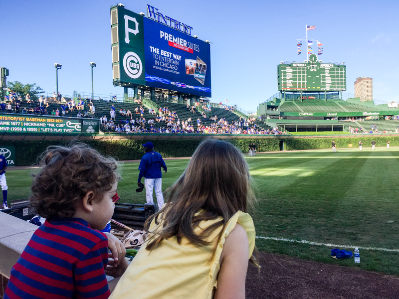 'Cubs Baseball Game at Wrigley Field' color palette inspiration. Try this blue, red and green color palette on your paper crafts, scrapbooks, seasonal wreaths, handmade cards, wedding colors, birthday parties and more #Colorize #ABColorPalette