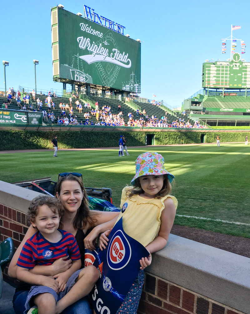 'Cubs Baseball Game at Wrigley Field' color palette inspiration. Try this blue, red and green color palette on your paper crafts, scrapbooks, seasonal wreaths, handmade cards, wedding colors, birthday parties and more #Colorize #ABColorPalette