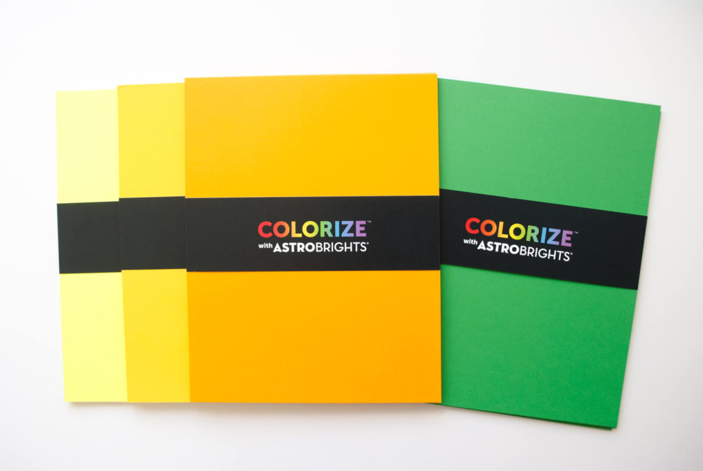 Lift-Off Lemon™, Solar Yellow™, Galaxy Gold™ and Gamma Green™ from Astrobrights Papers
