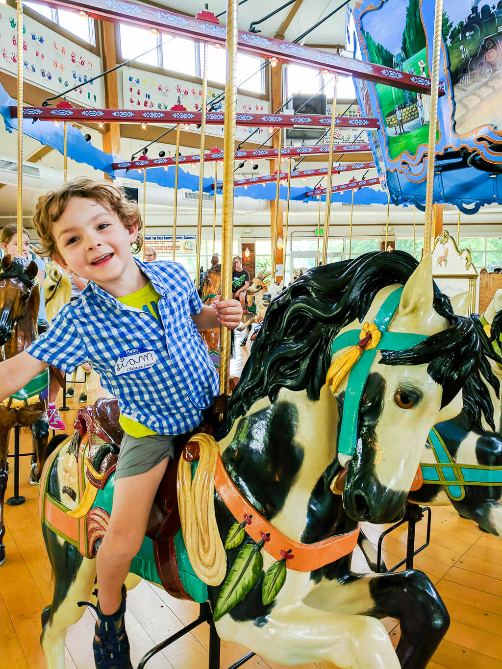 Colorful carousel horses in Logansport, Indiana