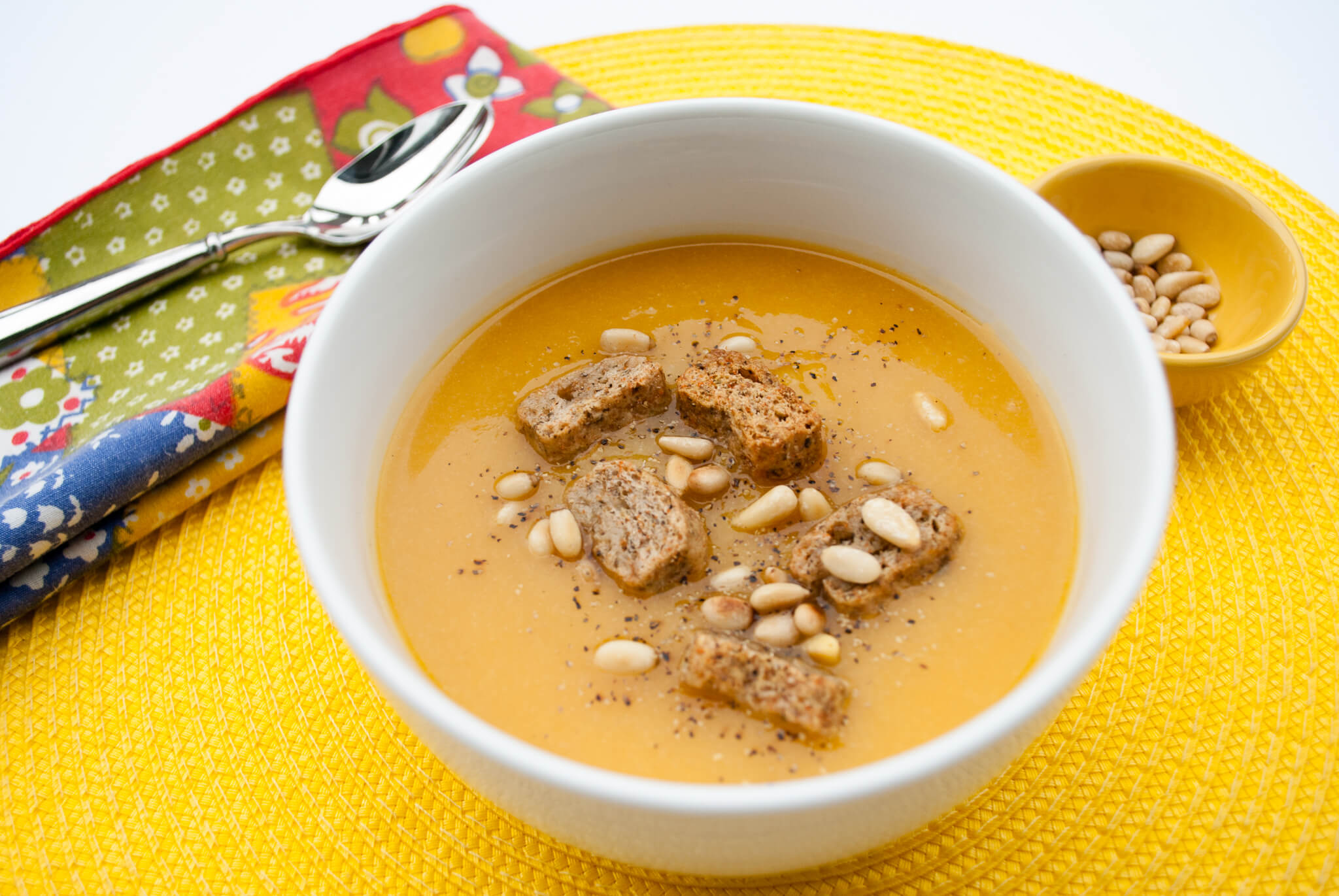 Creamy dairy-free butternut squash and cauliflower soup recipe