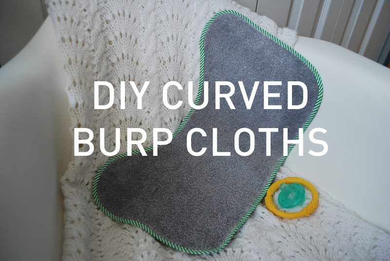 DIY curved baby burp cloth free sewing pattern and tutorial. Upcycle old towels or use your own fabric to make these comfortable curved burp cloths - makes a great DIY baby gift.