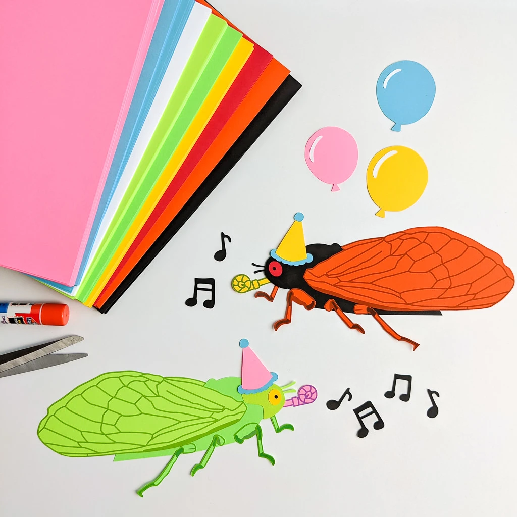 Paper cicada insects summer kids craft