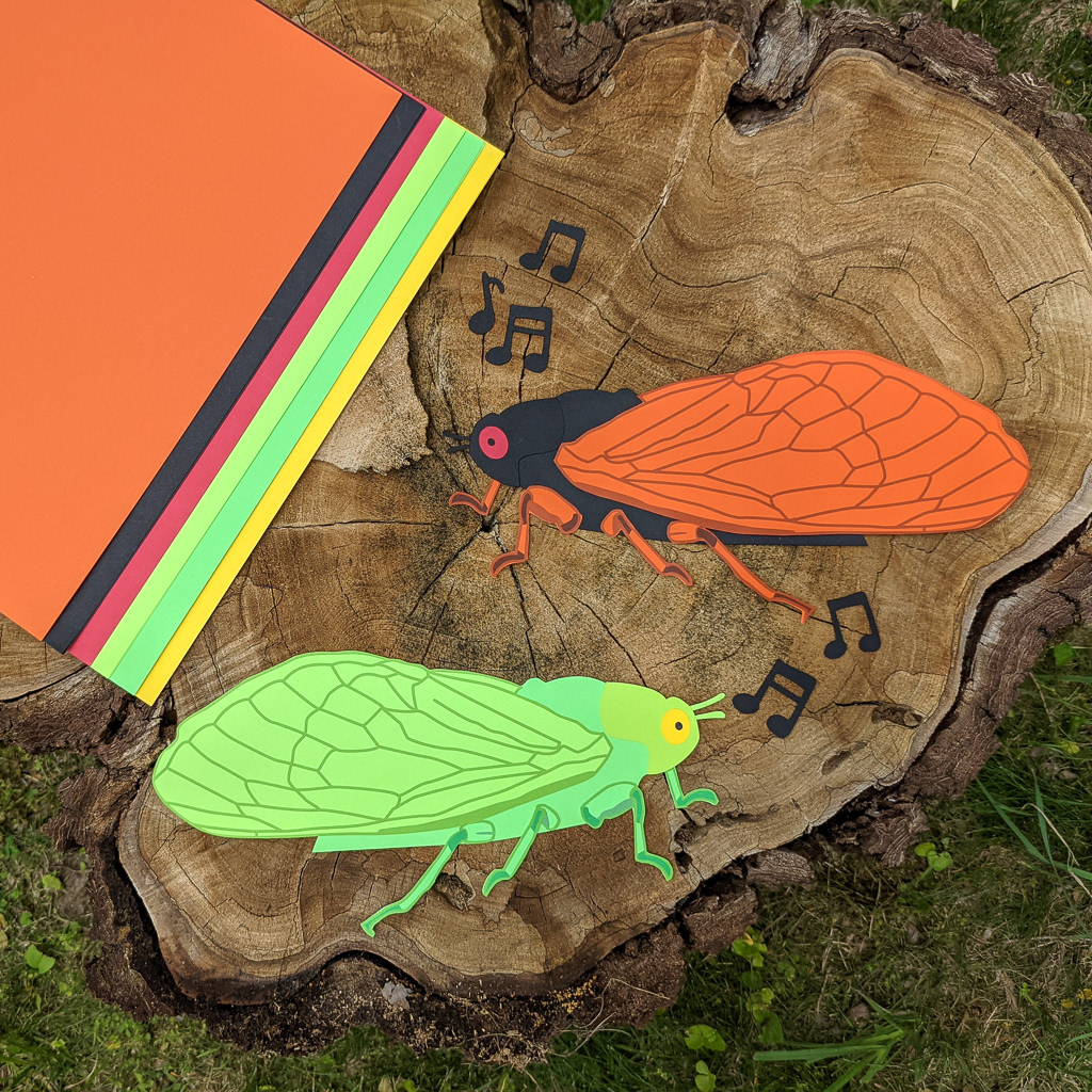 Paper cicada summer kids craft