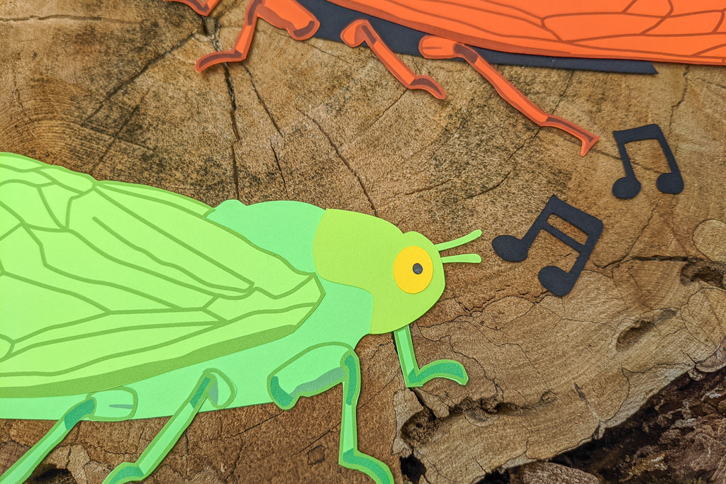 Paper cicada summer kids craft