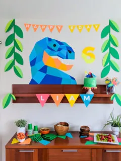 DIY dinosaur birthday party decorations