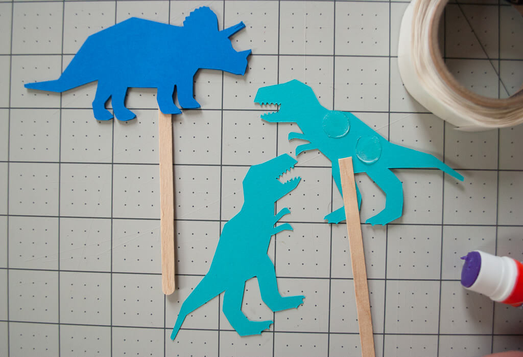 DIY paper dinosaur cake toppers