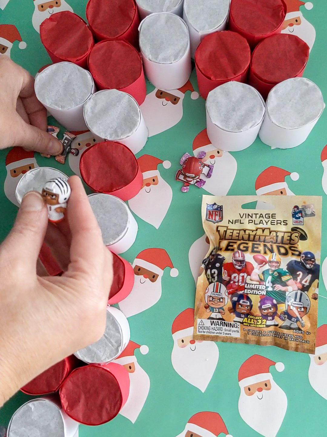 Putting Teeny Mates small toys into a DIY advent calendar