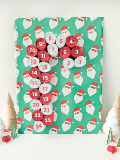 Candy Cane DIY Advent Calendar in red, white, and green