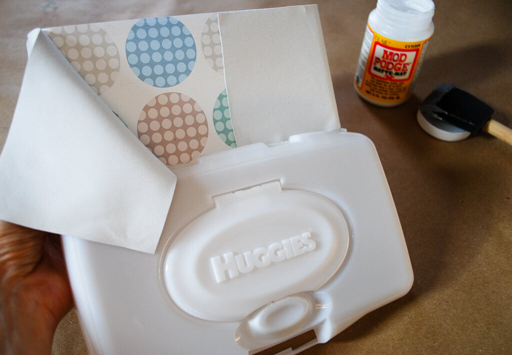 DIY baby wipes container craft