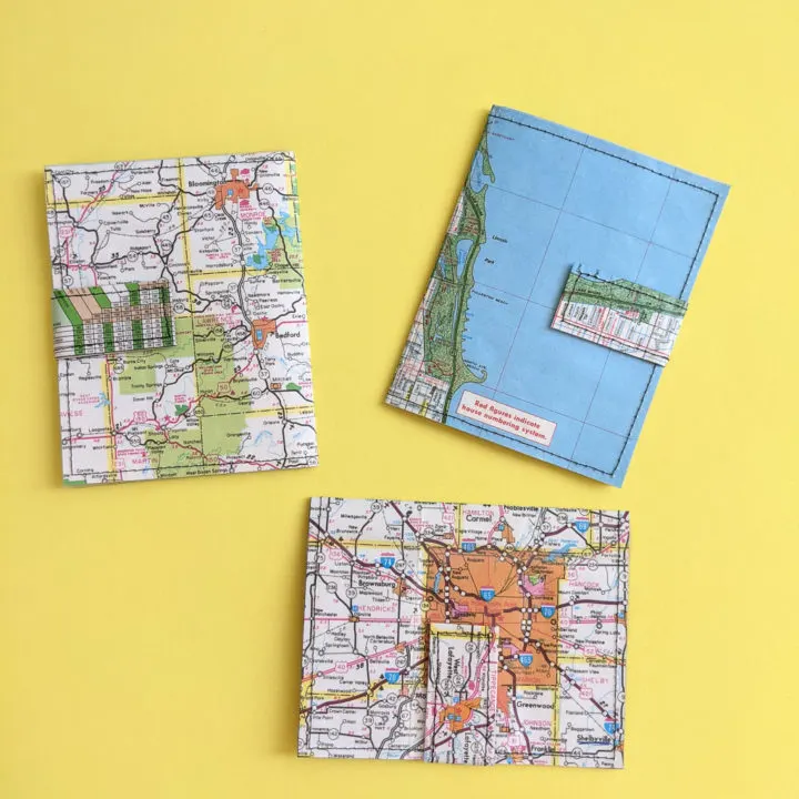 DIY card holder wallet craft tutorial from paper, old maps or books and vinyl