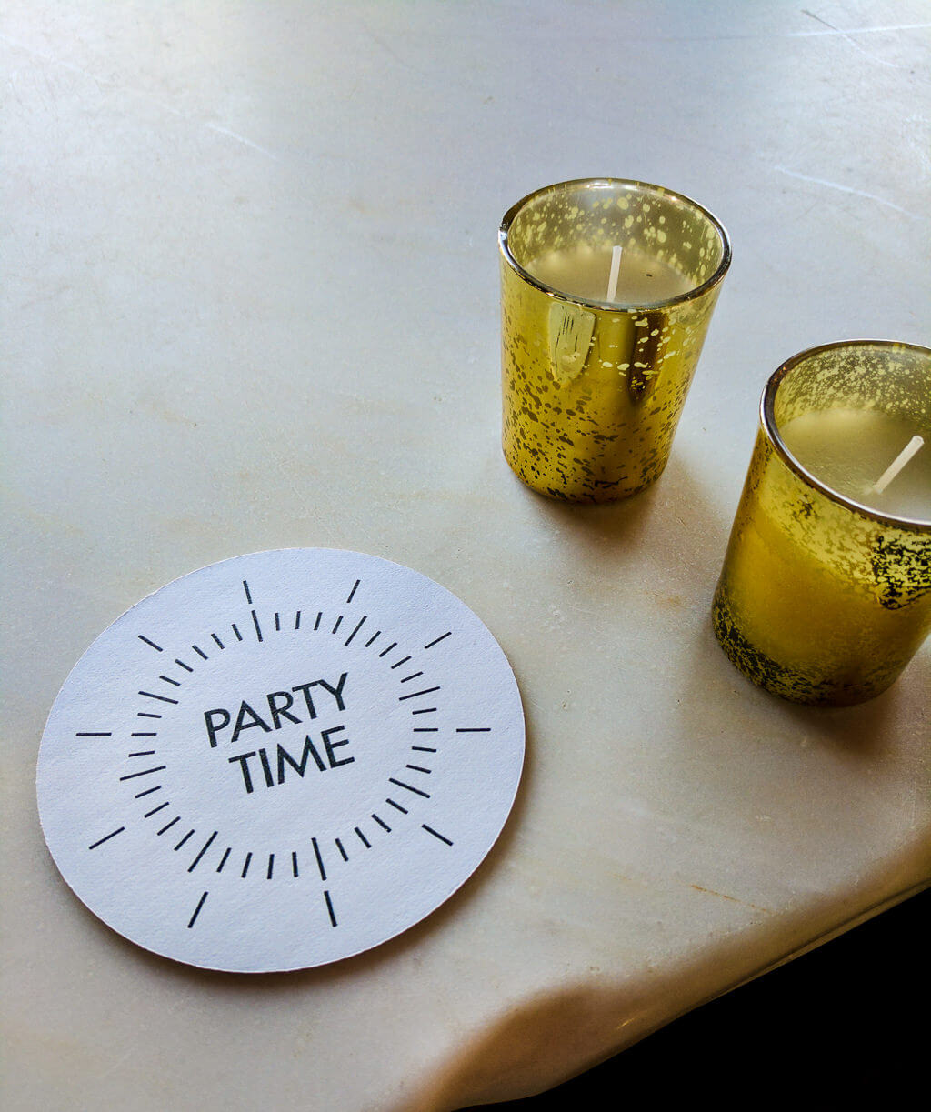 Party time drink coasters