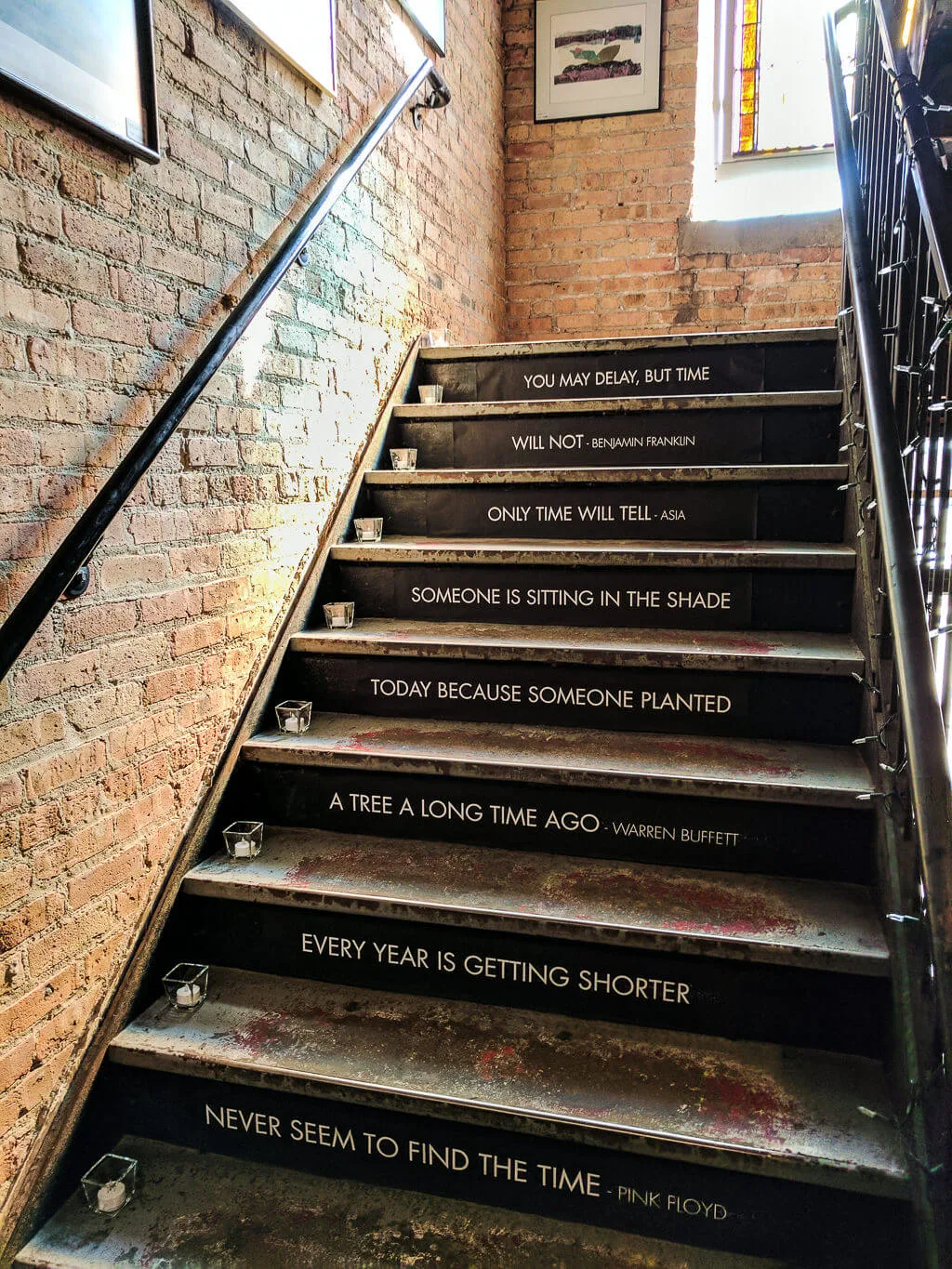 Song lyrics on stair risers decor