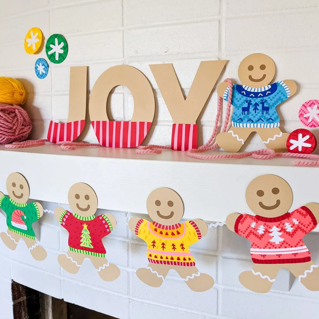 DIY paper gingerbread decorations in ugly sweaters