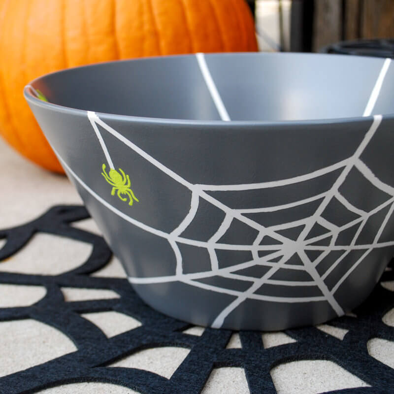 Spiderweb DIY Halloween Candy Bowl for Trick-Or-Treat