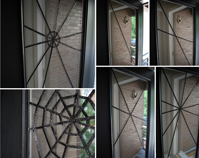 DIY Halloween Front Door Decoration - Subtle Spiderwebs