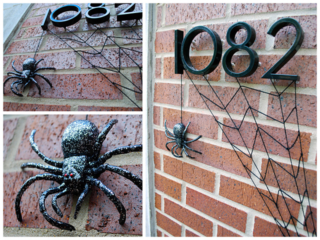 DIY Halloween Front Door Decoration - Subtle Spiderwebs