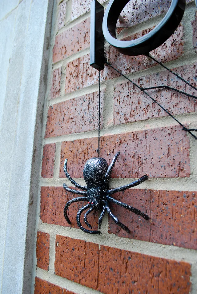 DIY Halloween Front Door Decoration - Subtle Spiderwebs