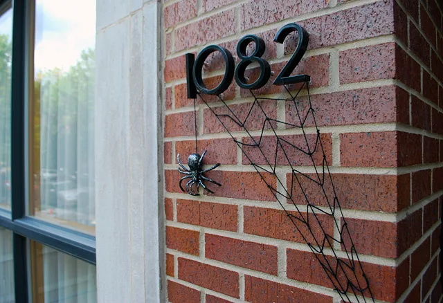 DIY Halloween Front Door Decoration - Subtle Spiderwebs