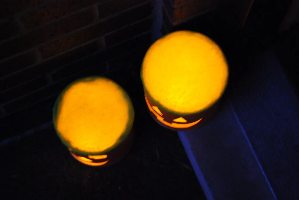 DIY Halloween luminaries from recycled baby formula cans