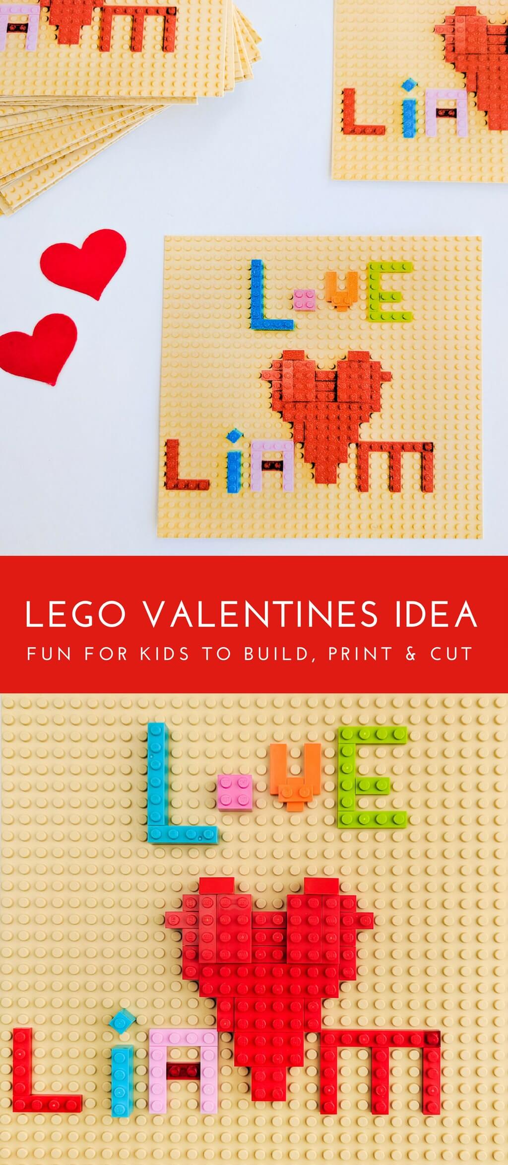 LEGO Valentines idea - kids classroom valentines