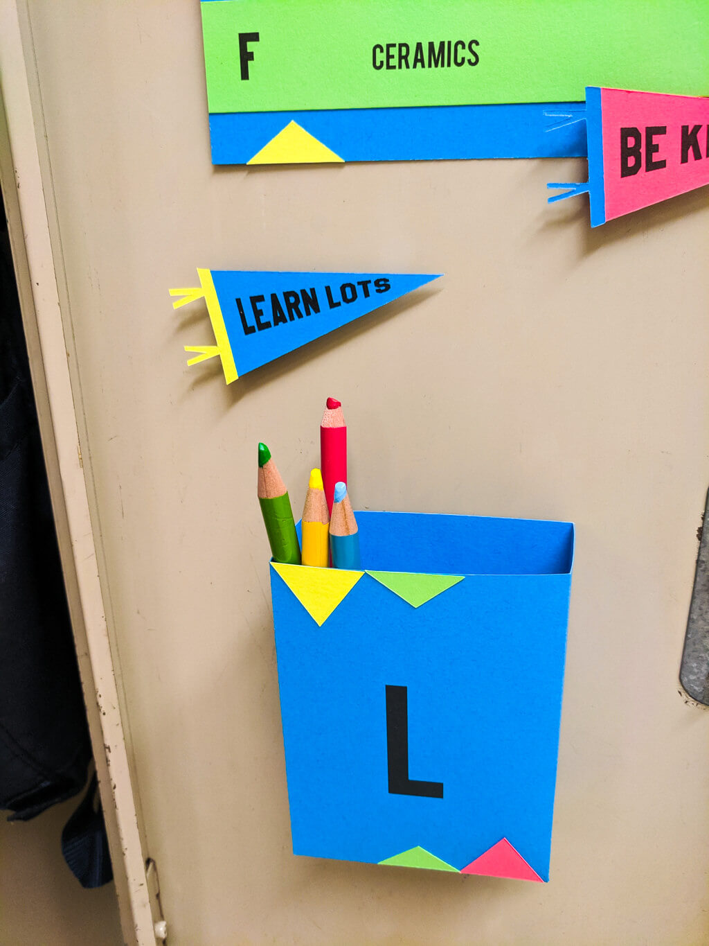 DIY locker decorations made using paper printable templates