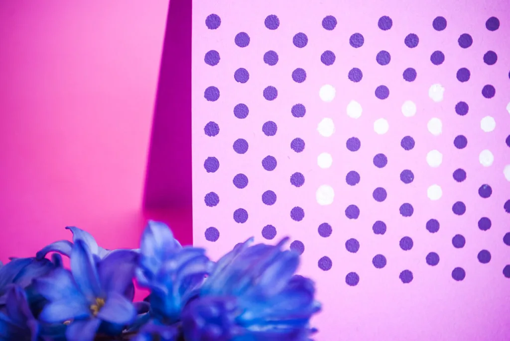 DIY Mother's Day card using a polka dot stencil