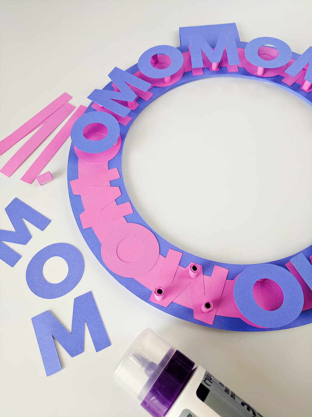 Making a DIY Mother's Day wreath project