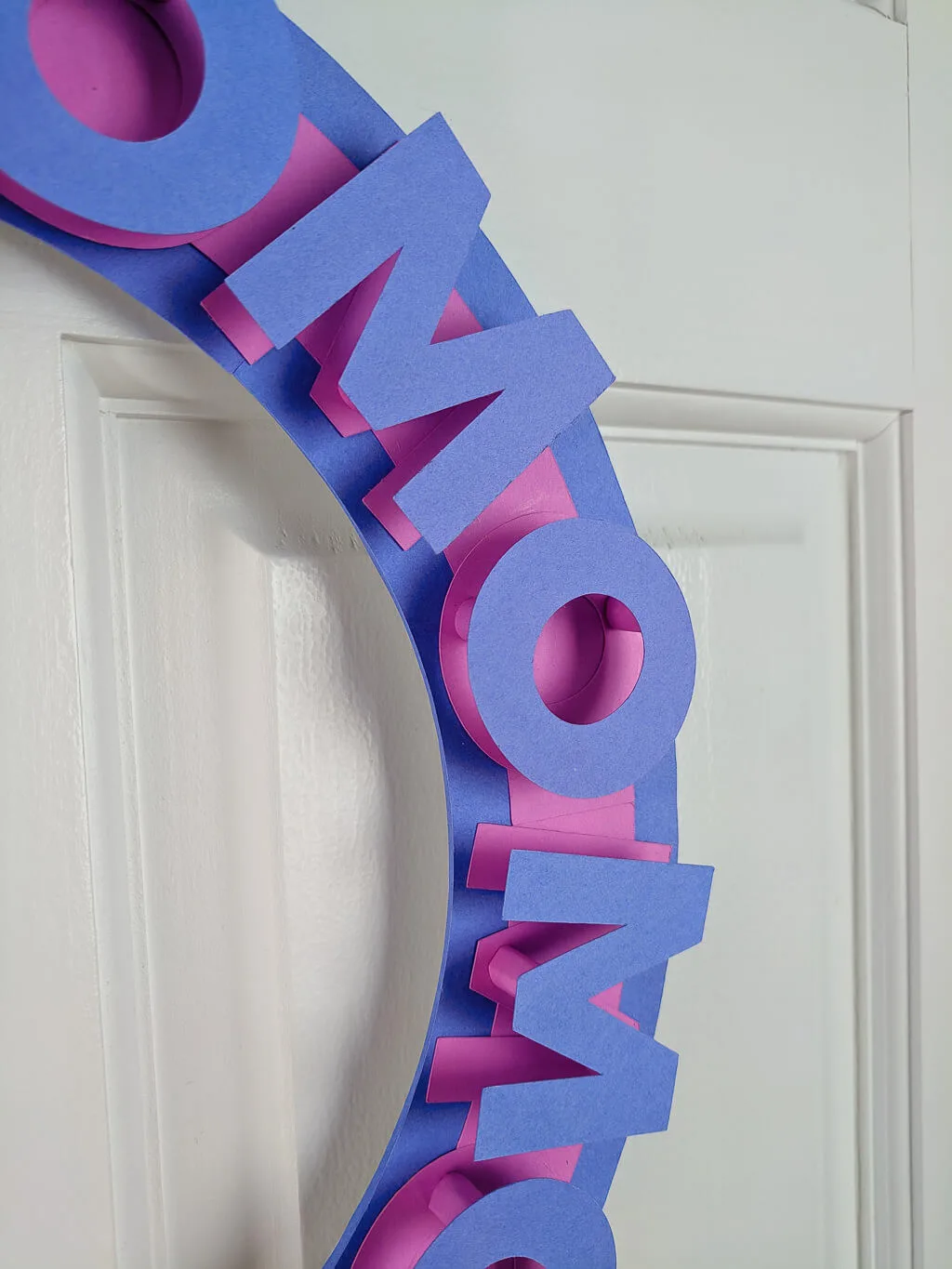 Close up of 3d effect on Mother's Day wreath