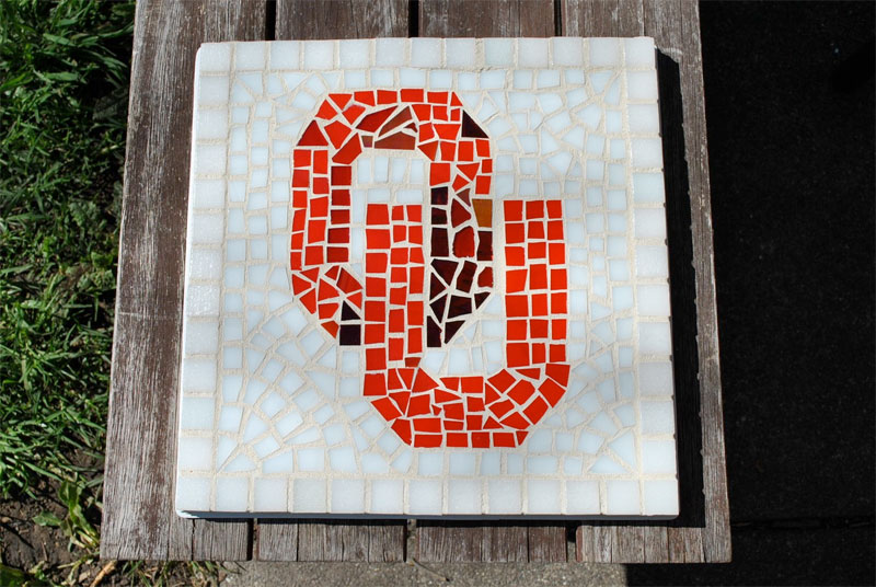 Garden mosaic stepping stone