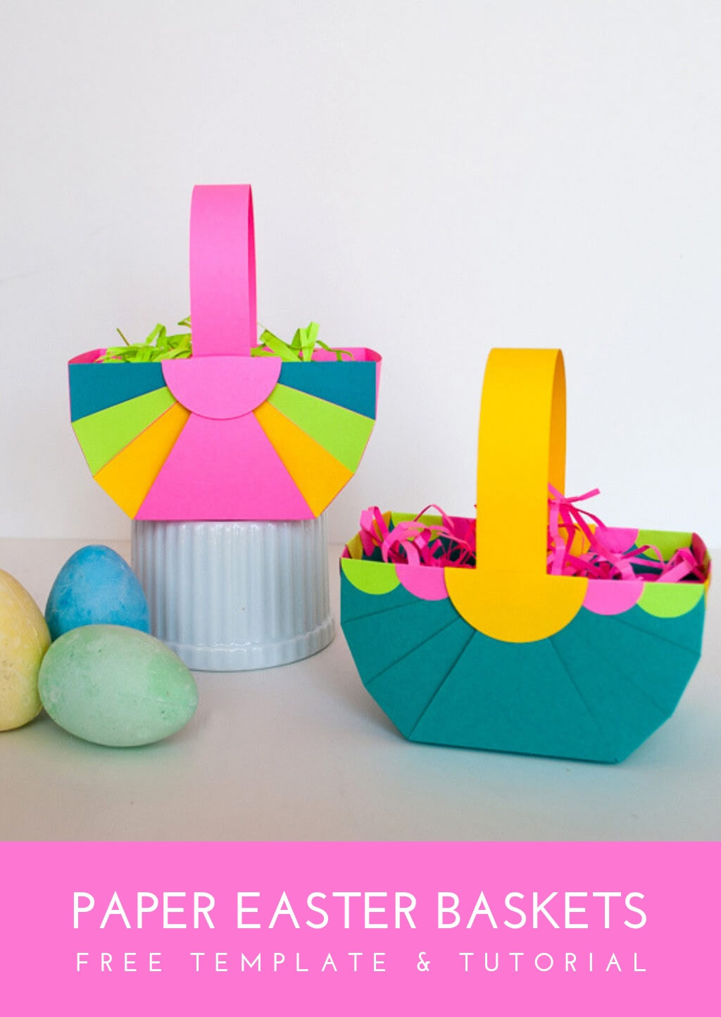 Easter Basket Craft - with & without template - Easy Paper Baskets! Simple  STEAM