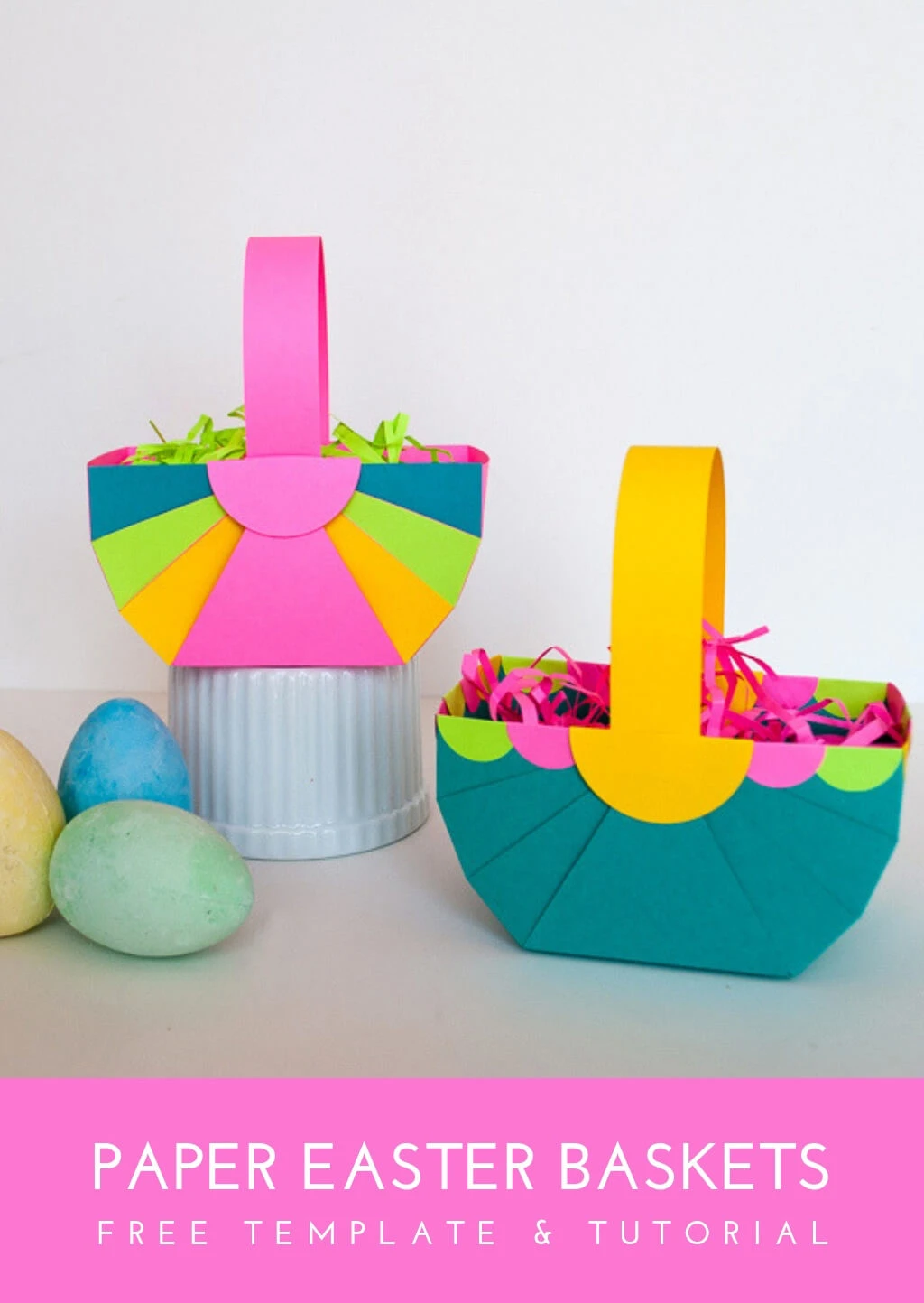 Pretty DIY Paper Easter Baskets template