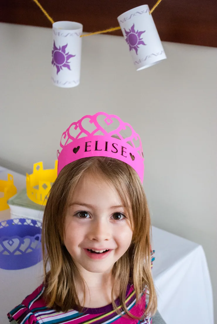 How to make DIY Personalized Crowns for a Princess Birthday Party @merrimentdesign
