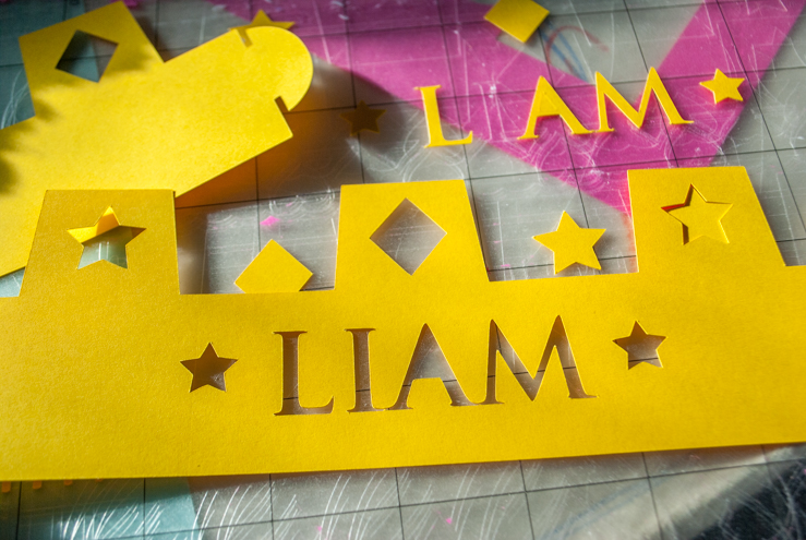 How to make DIY Personalized Crowns for a Princess Birthday Party @merrimentdesign