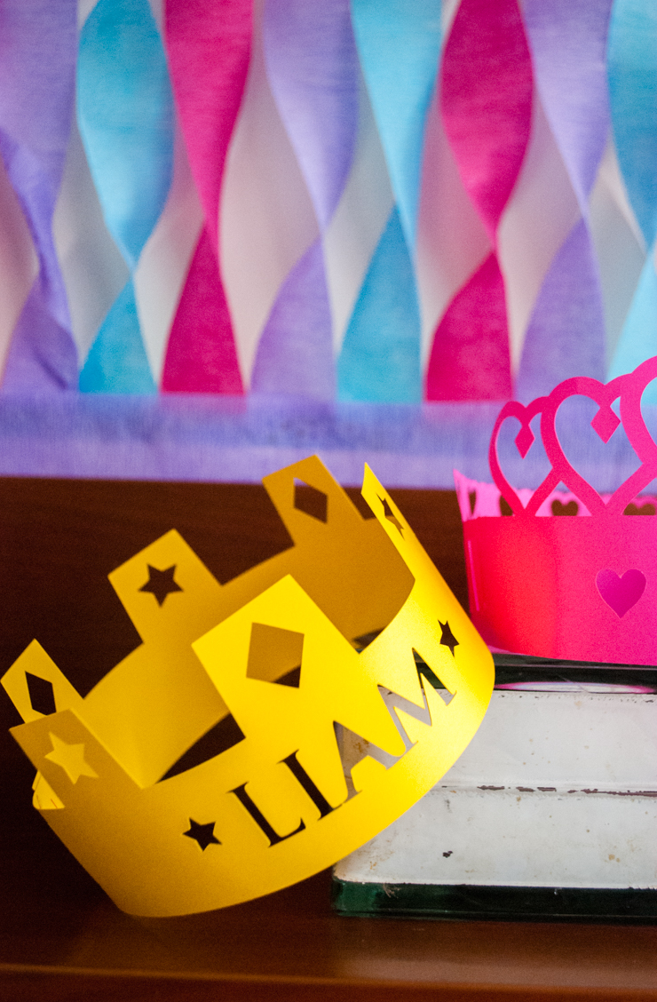 How to make DIY Personalized Crowns for a Princess Birthday Party @merrimentdesign