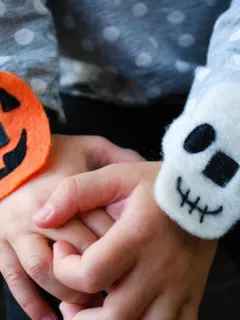 DIY pumpkin and skull bracelets