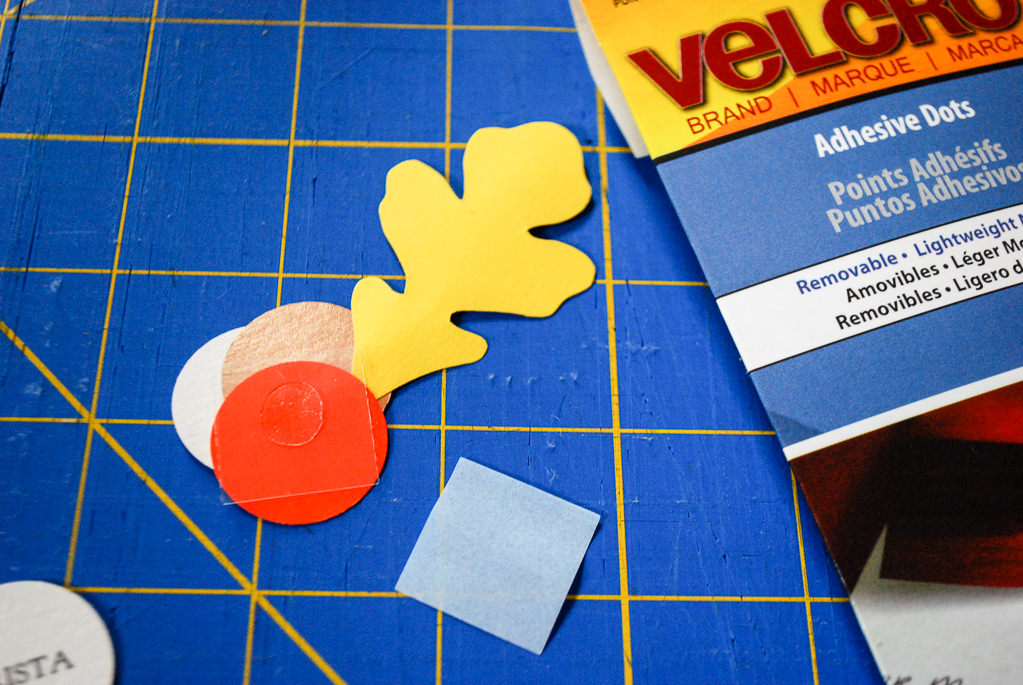 Gluing DIY place card holders for Thanksgiving