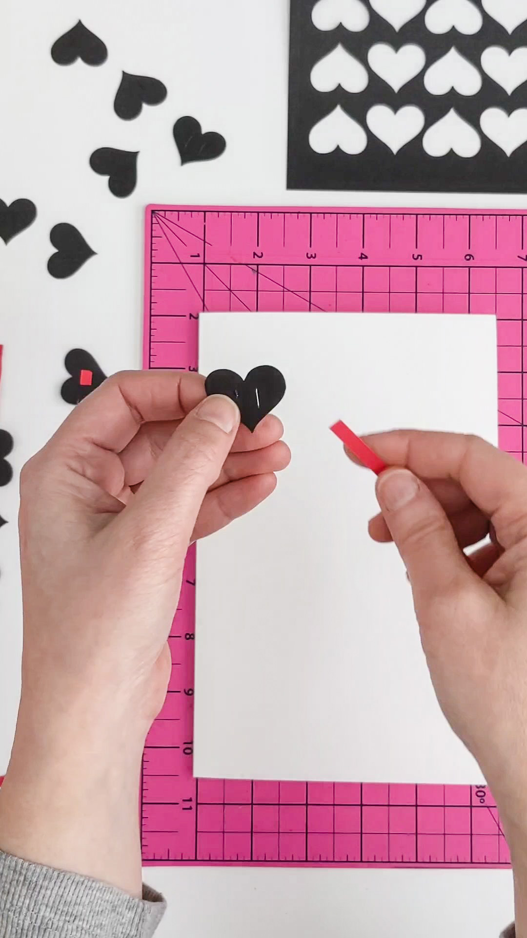 How to weave hearts onto paper strips