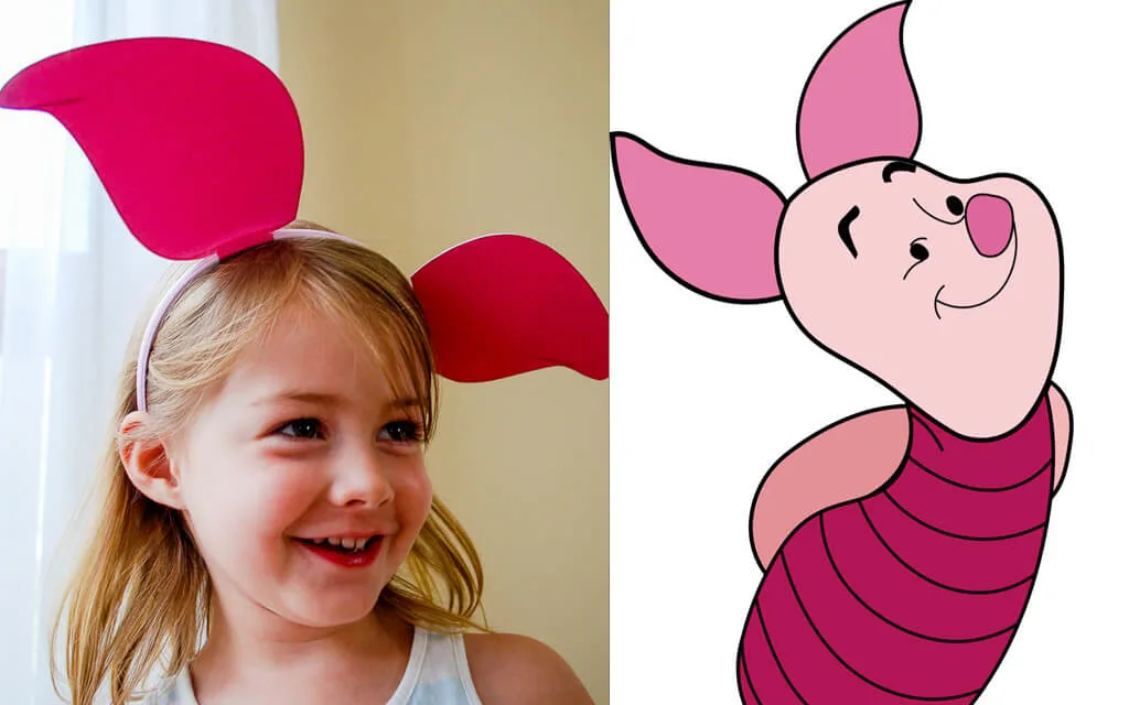 DIY Piglet Ears for Winnie the Pooh headbands
