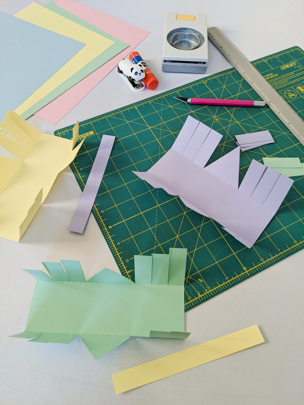 Folding a paper Easter basket