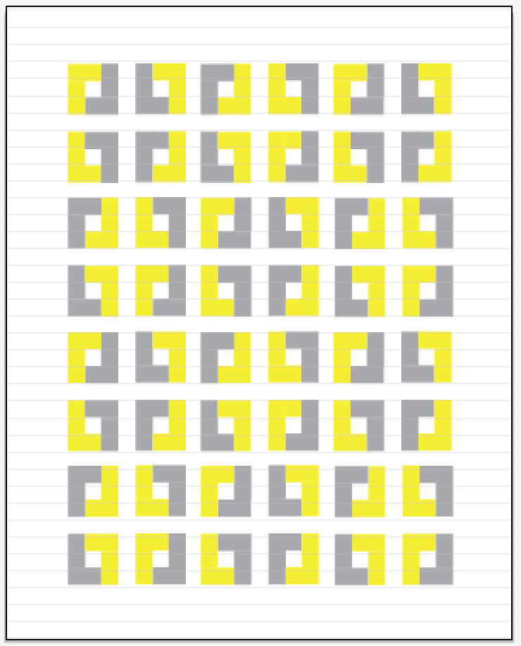 Modern L-block quilt pattern. Copyright Merriment Design Co.