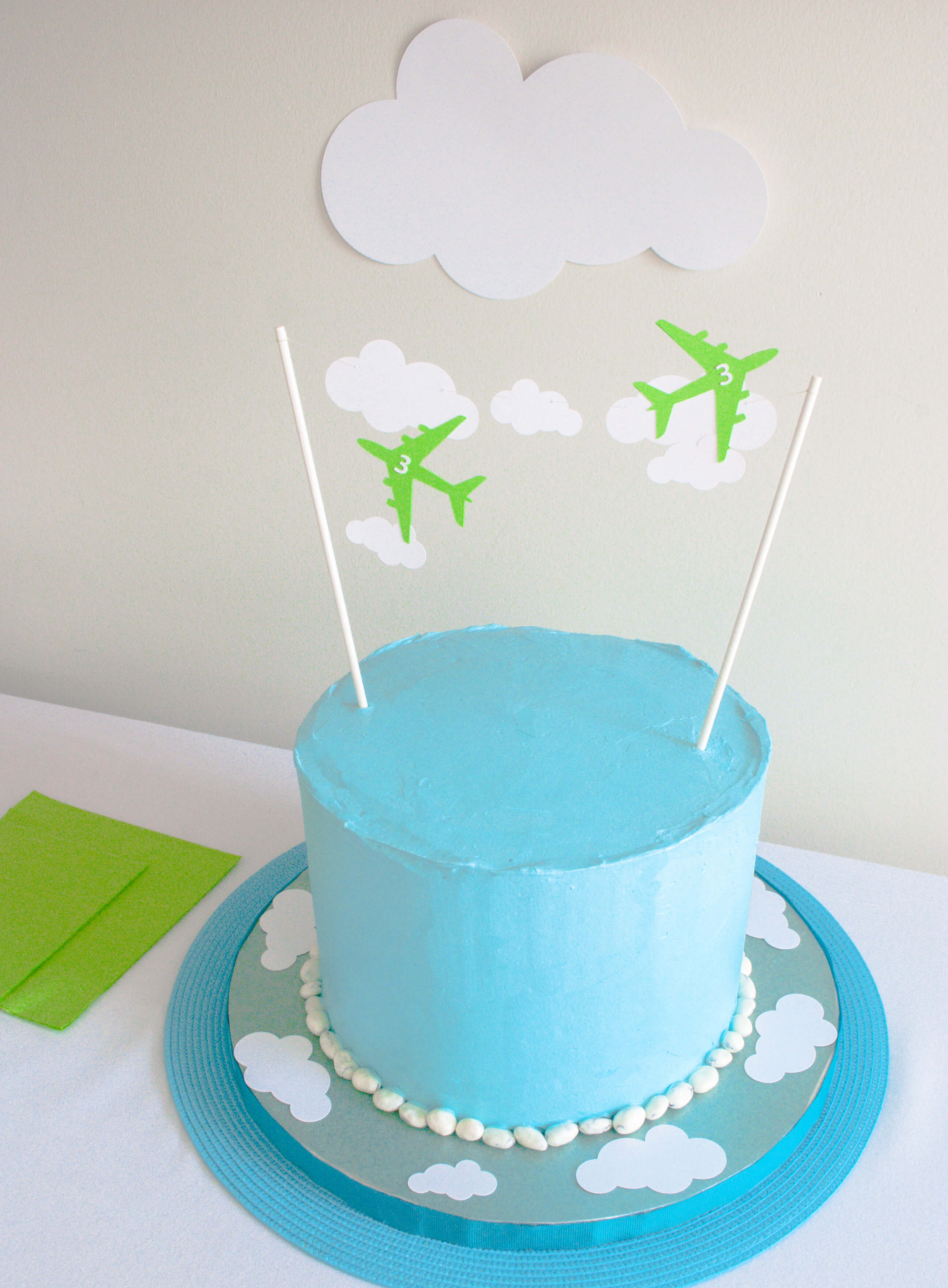 Easy Airplane Birthday Cake {plus Free Printable Airplane and Cloud Cake Toppers ...2592 x 3523