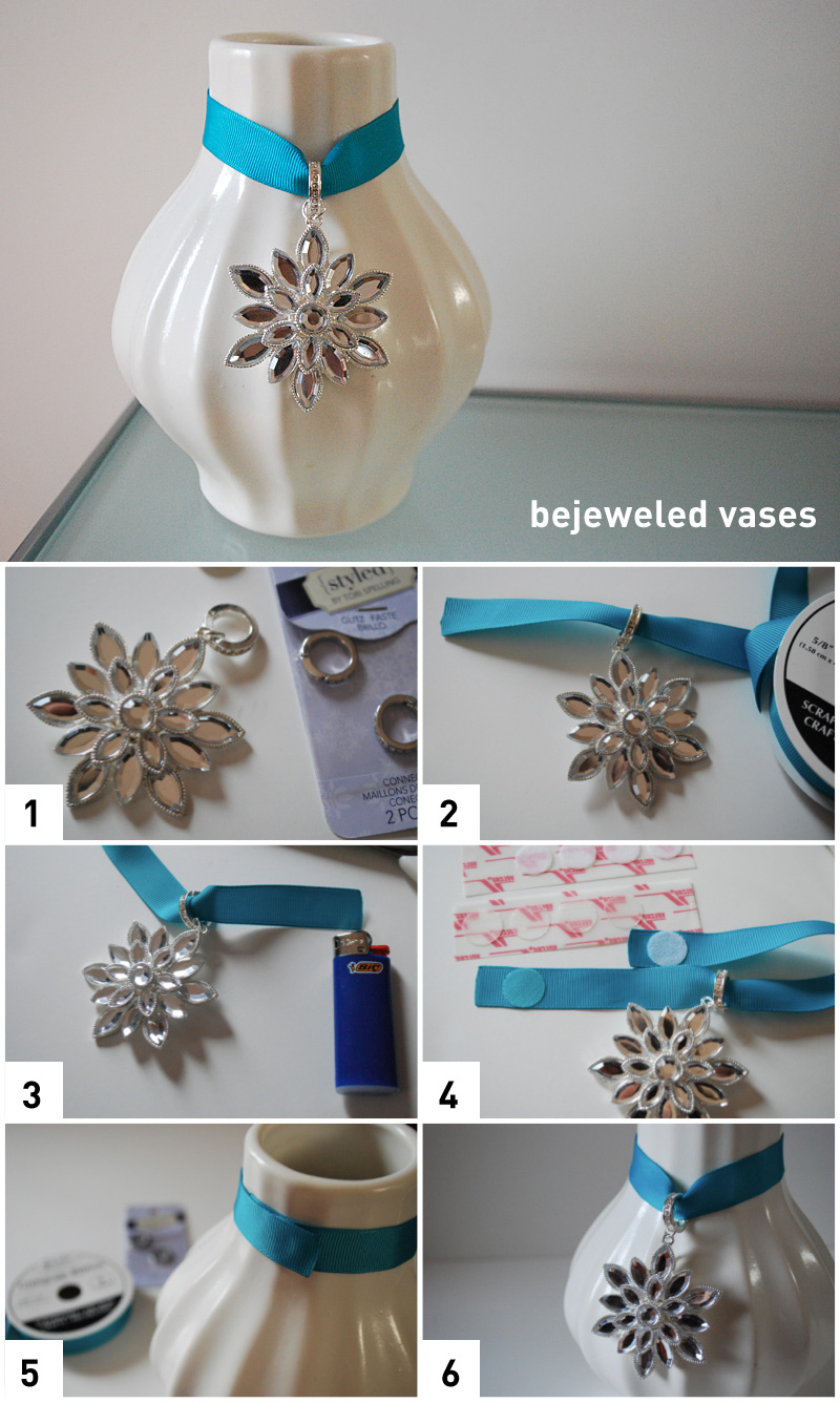 DIY bejeweled vases using Styled by Tori Spelling