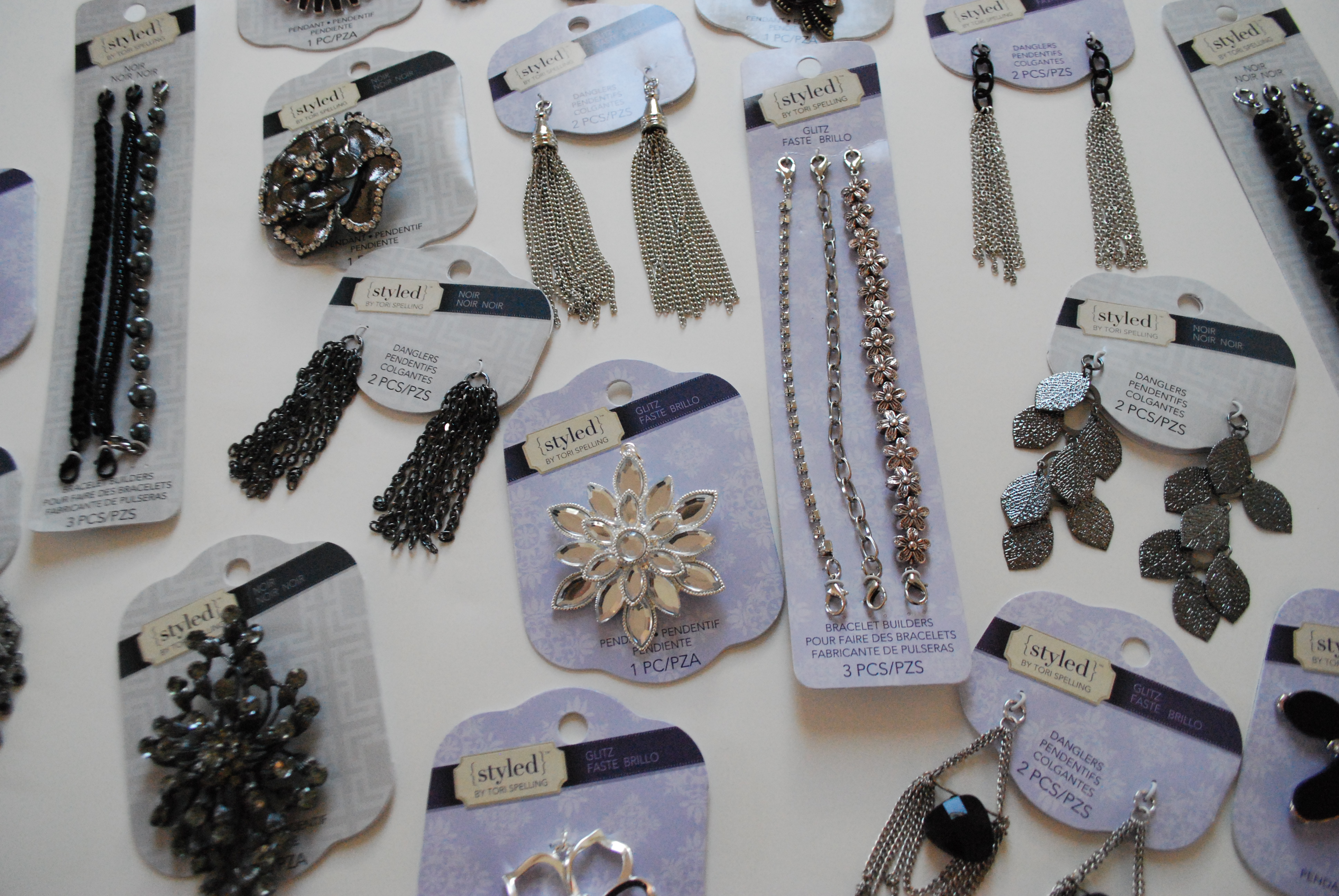 DIY custom jewelry using Styled by Tori Spelling Noir and Glitz collections