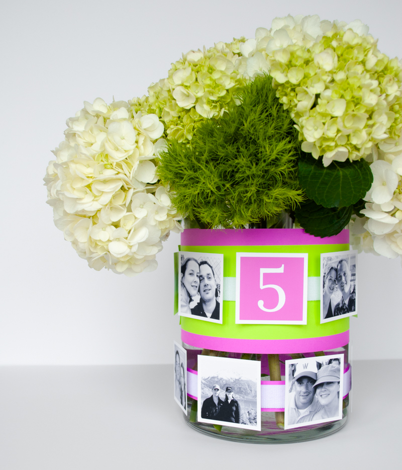 Easy DIY Photo Centerpieces For Wedding Receptions and Bridal Showers. You can move the photos around the VELCRO® Brand fasteners and there's no damage to vases when they're removed. Make these personal, budget-friendly centerpieces for your wedding reception or bridal shower!