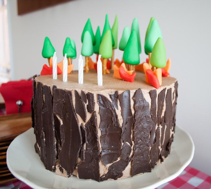 Easy DIY Planes Fire & Rescue Birthday Cake for your little fireman. This cute forest trees and flames cake is simple for beginners. Firemen Dusty, Blaze, Dipper and Windlifter are on their way to put out the forest fire in Piston Peak National Park! A trees birthday cake would be cute for a camping birthday party too.