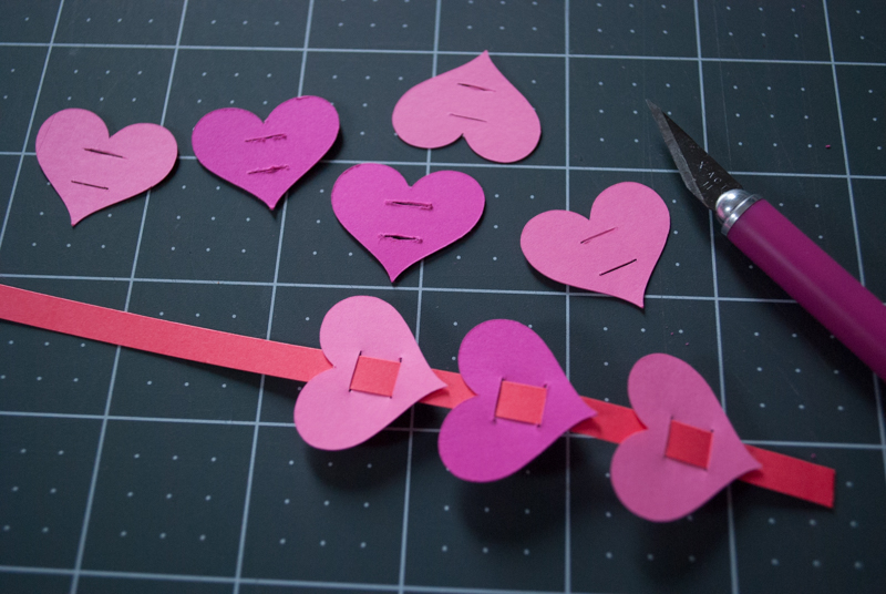 Valentine's Day Paper Heart Bracelets for Kids - easy Valentine's Day craft activity for kids